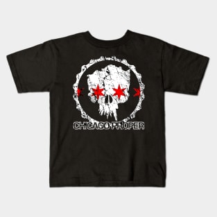 Chicago Proper Distressed Circle Skull Kids T-Shirt